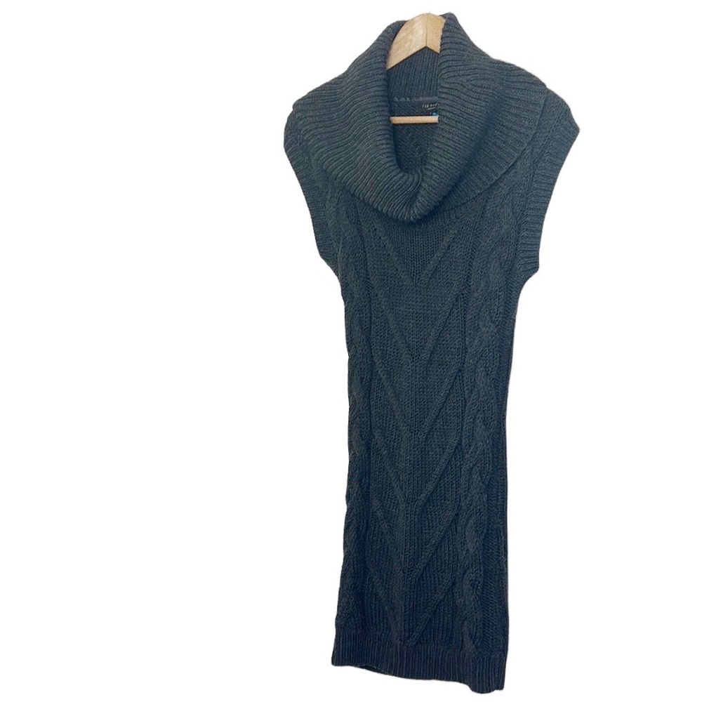 Ted Baker London Dark Green Cable Knit Midi Dress